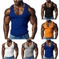 thumbnail image 1 of SROBPTY Mens Summer Shirts, Tank Top for Men, Mens Casual Fashion Solid Workout Sleeveless Under Shirts White,L, 1 of 5