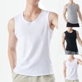 thumbnail image 1 of SROBPTY Mens Summer Shirts, Tank Top for Men, Mens Solid Crew Neck Sports Workout Training Sleeveless Tank Top White,L, 1 of 4