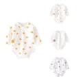 thumbnail image 1 of SROBPTY Newborn Boys Girls Print Long Sleeve Full Length Romper Jumpsuits Brown, 73, 1 of 5