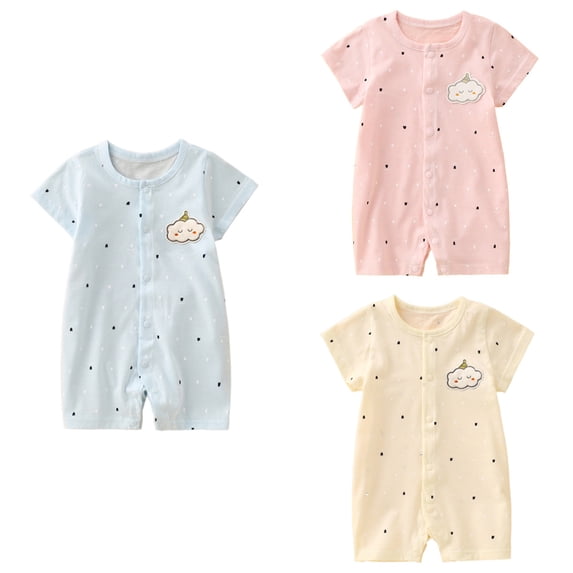 SROBPTY Newborn Boys Girls Print Short Sleeve Romper for 0-24M Summer Yellow, 73
