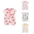 thumbnail image 1 of SROBPTY Newborn Boys Girls Print Short Sleeve Romper for 1-18M Summer White, 59, 1 of 4