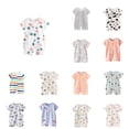 thumbnail image 1 of SROBPTY Newborn Boys Girls Short Sleeve Short Romper White, 59, 1 of 4