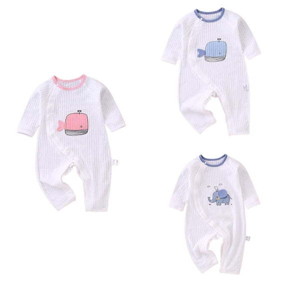 SROBPTY Newborn Boys Girls Solid Long Sleeve Romper for 1-16M Summer White, 66