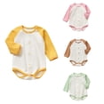 thumbnail image 1 of SROBPTY Newborn Boys Girls Solid Long Sleeve Short Romper Jumpsuits Green, 1Years, 1 of 4