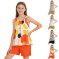 thumbnail image 1 of SROBPTY Outfit Set for Teens Boys Girls Print Sleeveless Top Crew Neck and Elastic Waistband Shorts, 1 of 5
