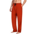 thumbnail image 1 of SROBPTY Pajama Pants for Mens Solid Straight-Leg Drawstring Long Pants with Pocket Sleepwear, 1 of 5