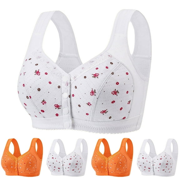 SROBPTY Plus Size Bra for Women, Womens Push Up Bra, Women's Plus Size Wireless Push Up Comfortable Breathable Soft Lightweight Daily Bras White,M