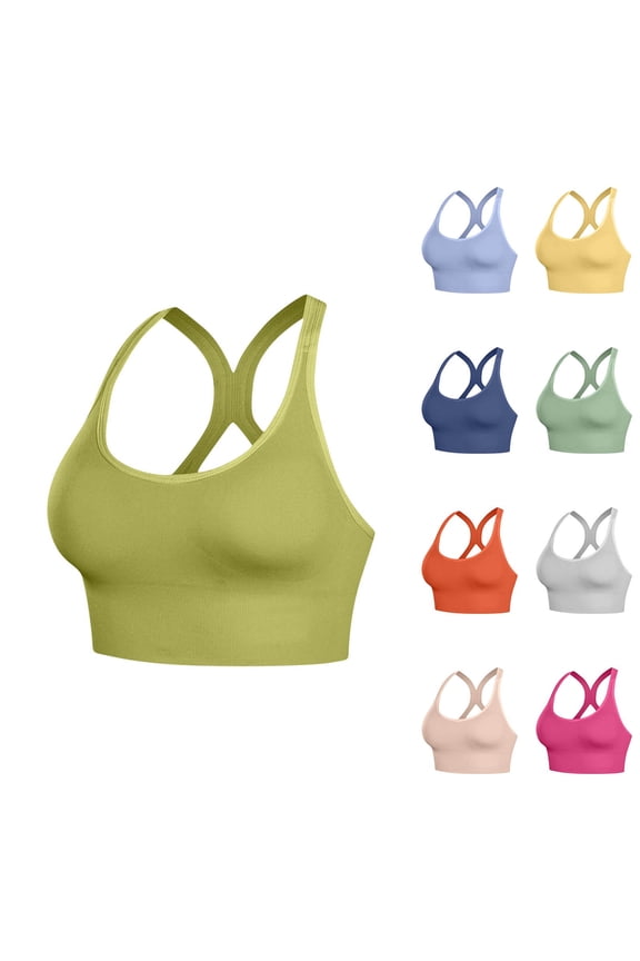 Plus Size Bra for Women, Womens Push Up Bra, Women's Solid Soft Wireless Push Up Comfortable Lightweight Support Sports Bras Orange,XXL