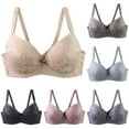 thumbnail image 1 of SROBPTY Plus Size Bra for Women, Womens Push Up Bra, Women's Thin Underwire Lace Push Up C Cups Comfortable Breathable Daily Bras Purple,36/80C, 1 of 4