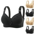 thumbnail image 1 of SROBPTY Plus Size Bras for Women, Womens Everyday Bras, Women Plus Size Thin Wireless Adjustable Supportive Lift Side Breast Control Breathable Everyday Bra Black,40/90BC, 1 of 4