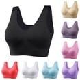 thumbnail image 1 of SROBPTY Plus Size Bras for Women, Womens Everyday Bras, Women Plus Size Wireless Seamless Thin Comfortable Running Yoga Sports Bra with Removable Pads Watermelon Red,XXXXL, 1 of 3