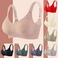 thumbnail image 1 of SROBPTY Plus Size Bras for Women, Womens Everyday Bras, Women Solid Color Wireless Open Back Seamless Comfortable Gathering Everyday Bras Gray,XXXL, 1 of 5