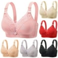 thumbnail image 1 of SROBPTY Plus Size Bras for Women, Womens Everyday Bras, Women Thin Wireless Comfortable Lace Wide Strap Push Up Gathering Everyday Bra Yellow,44/100, 1 of 3