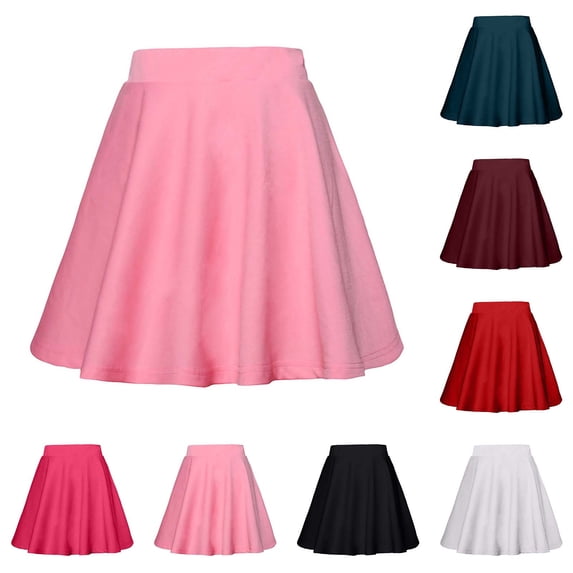 SROBPTY Skirts for Women Summer Solid A Line Short for Everyday Wear