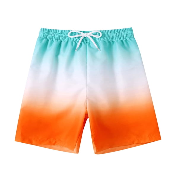 SROBPTY Teen Boys Summer Shorts Print Elastic Waist Drawstring Half Length Pants for 7-14Y