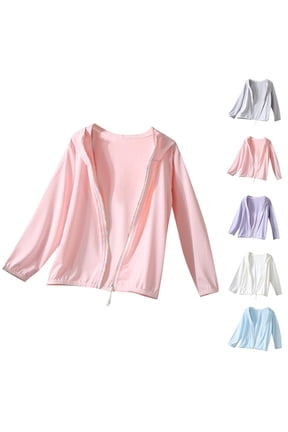 Teen Girl Jackets Solid Long Sleeve Zip up Hooded Lightweight Breathable Outerwear Coat for 2-16Y