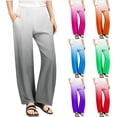 thumbnail image 1 of SROBPTY Leggings for Teen Girls Fall Winter Wide Leg Print Elastic Waist Pocket Full Length Pants, 1 of 5