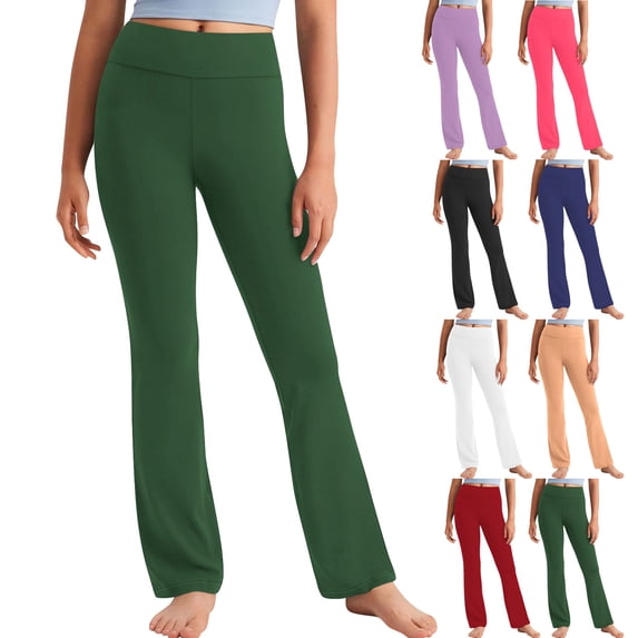SROBPTY Teen Girls Fall Winter Leggings Solid Elastic High Waist Full Length Pants