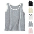 thumbnail image 1 of SROBPTY Teen Girls Tank Tops Solid Crew Neck Breathable Light Camisole Summer Shirts for 3-14Y, 1 of 4