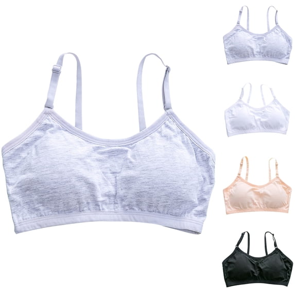 SROBPTY Teens Girls Seamless Bra Solid Lightweight Breathable Underwear for 9-13 Years
