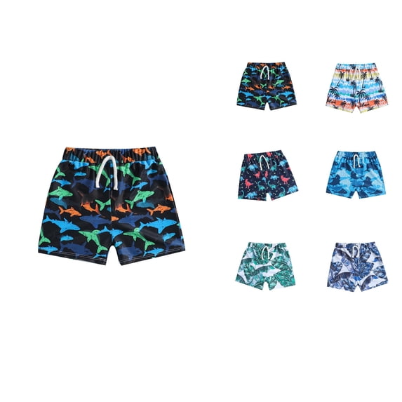SROBPTY Toddler Boys Summer Shorts Print Loose Breathable Sports Pants for 2-8Y
