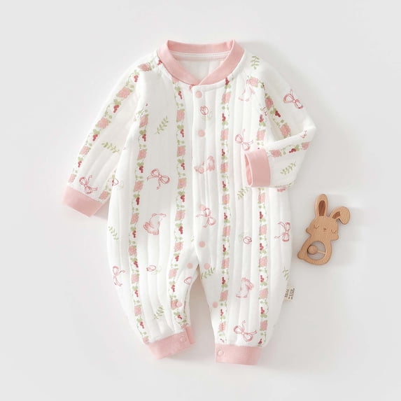 SROBPTY Newborn Boys Girls Rompers Print Long Sleeve Jumpsuit