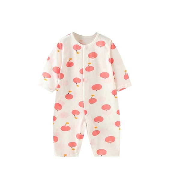 SROBPTY Newborn Boys Girls Rompers Print Long Sleeve Jumpsuit for 0-24M