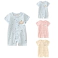 thumbnail image 1 of SROBPTY Newborn Boys Girls Rompers Print Short Sleeve Jumpsuit for 0-24M, 1 of 4