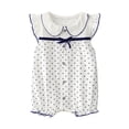 thumbnail image 1 of SROBPTY Toddler Girls Rompers Print Collared Sleeveless Bodysuit for 0-24M, 1 of 3