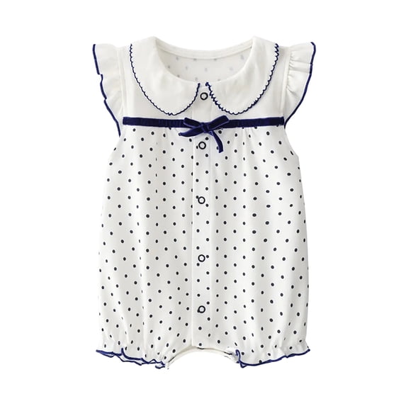 SROBPTY Toddler Girls Rompers Print Collared Sleeveless Bodysuit for 0-24M