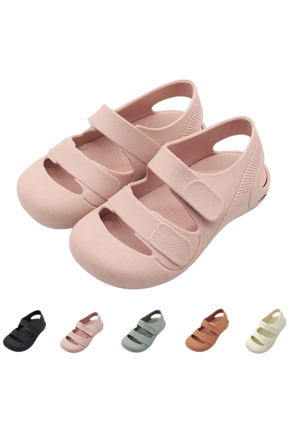 Toddler Girls Sandals Closed Toe Breathable Summer Closed Toe Flat Shoes for 2-8 Years