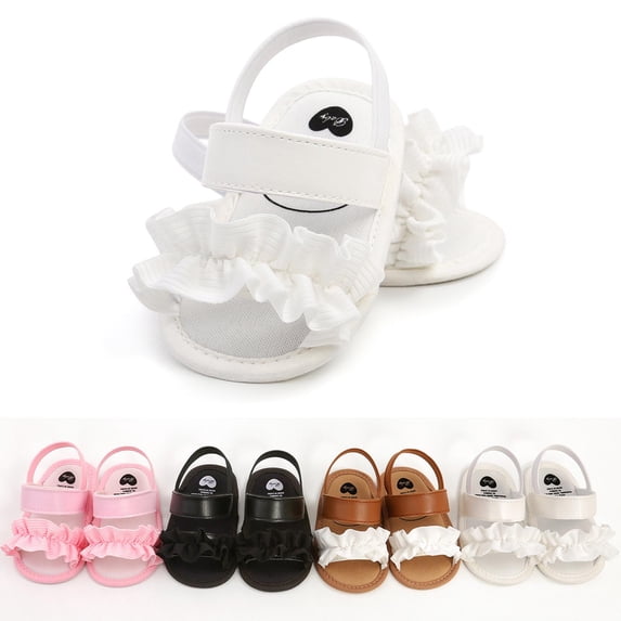 SROBPTY Toddler Girls Sandals Soft Sole Summer Open Toe Flat Shoes for 6-12 Months