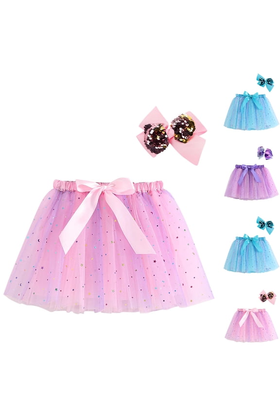Toddler Girls Skirts Print Elastic Waist with Liner for 3-8 Years