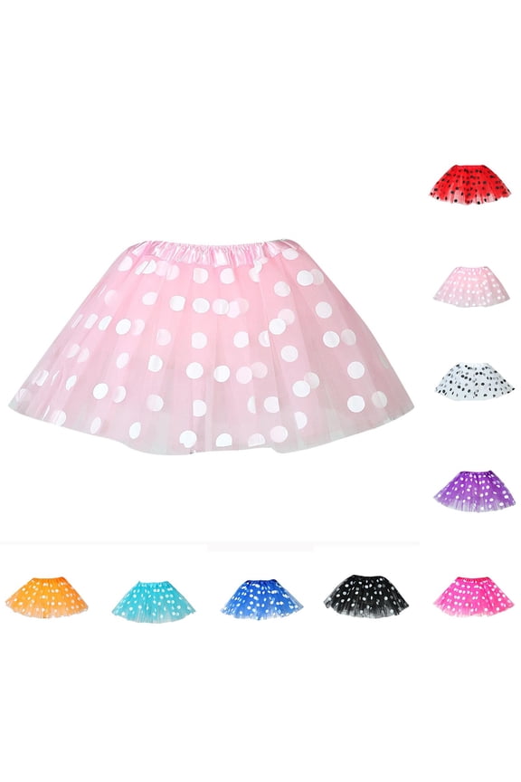 Toddler Girls Skirts Print Polka Elastic Waist Dance for 1-6 Years