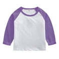 thumbnail image 1 of SROBPTY Toddler Long Sleeve Tshirts, Children's Casual Splicing Color Long Sleeve Round Neck Shirts for Kids Purple 5-6Years, 1 of 3