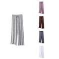 thumbnail image 1 of SROBPTY Women Solid Elastic Waist Loose Long Pajama Pants Casual Loungewear Bottoms Gray, XL, 1 of 5