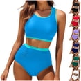 thumbnail image 1 of SROBPTY Women's High Waisted Bikini Set 2 Piece Swimsuit with Padded Green,S, 1 of 5