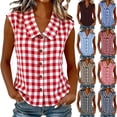 thumbnail image 1 of SROBPTY Womens Tank Tops Print Collared Button Front Sleeveless Summer Shirts for Casual Wear, 1 of 5