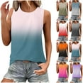 thumbnail image 1 of SROBPTY Womens Tank Tops Print Round Neck Sleeveless Gradient Summer Shirts for Everyday Use, 1 of 5