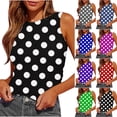 thumbnail image 1 of SROBPTY Womens Tank Tops Print Round Neck Sleeveless Print Pleats Summer Shirts for Daily Wear, 1 of 4