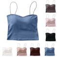 thumbnail image 1 of SROBPTY Womens Tank Tops Solid Cami Round Neck Padded Removable Shirts for Daily Wear, 1 of 5