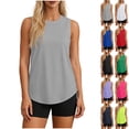 thumbnail image 1 of SROBPTY Womens Tank Tops Solid Crew Neck Sleeveless Sun Protection Summer Shirts for Daily Wear, 1 of 5