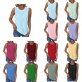 thumbnail image 1 of SROBPTY Womens Tank Tops Solid Crew Neck Sleeveless Pleats Summer Shirts for Casual Wear, 1 of 5