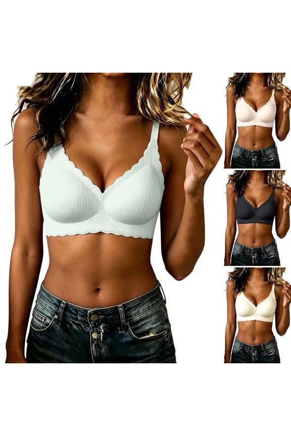 Womens Bras Solid Wireless Push up Back Closure Breathable Cloud Seamless Small Bust Lift Brassiere