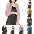 thumbnail image 1 of SROBPTY Womens Fall Winter Cardigan Solid Lace Open Front Loose Knit Sun Outerwear, 1 of 5