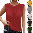 thumbnail image 1 of SROBPTY Womens Casual ‌Tunic, Tank Tops for Women, Women's Casual Solid Crew Neck Knitted Sleeveless Tank Top White,XL, 1 of 5
