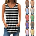 thumbnail image 1 of SROBPTY Womens Casual ‌Tunic, Tank Tops for Women, Women's V Neck Print Curved Hem Sleeveless Casual Tank Top Gray,XL, 1 of 5