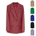 thumbnail image 1 of SROBPTY Womens Jackets, Blazer for Women, Ladies Solid Long Sleeve Lapel Suit Jacket with Pocket Purple,XXXL, 1 of 5