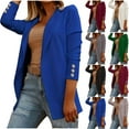 thumbnail image 1 of SROBPTY Womens Jackets, Blazer for Women, Womens Casual Solid Long Sleeve Suit Jacket Blue,XL, 1 of 4