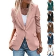 thumbnail image 1 of SROBPTY Womens Jackets, Blazer for Women, Womens Fall Fashion Casual Open Front Long Sleeve Blazer Jacket with Shoulder Pads Green,M, 1 of 5